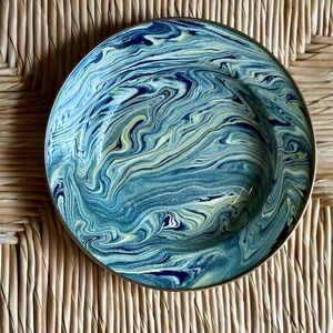 Mackenzie Childs 1995 Camp pasta bowl, blate, bowl. It’s beautiful, shiny.